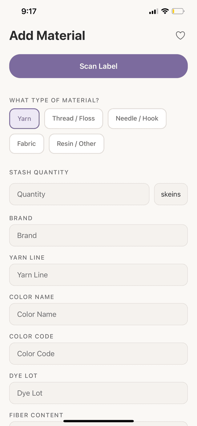 Add yarn details