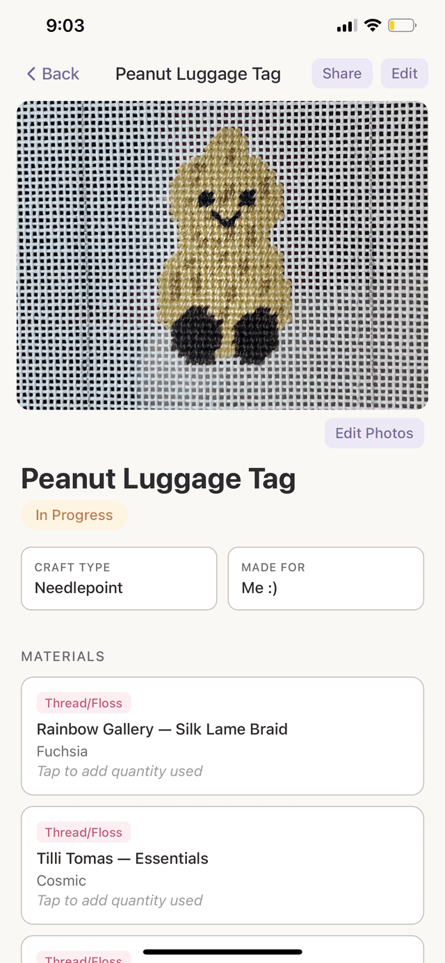Project detail page